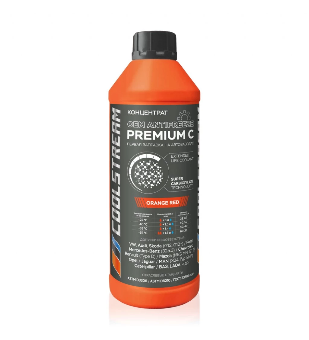 Антифриз CoolStream Premium C концентрат G12 -40°С оранжевый 1,5 л