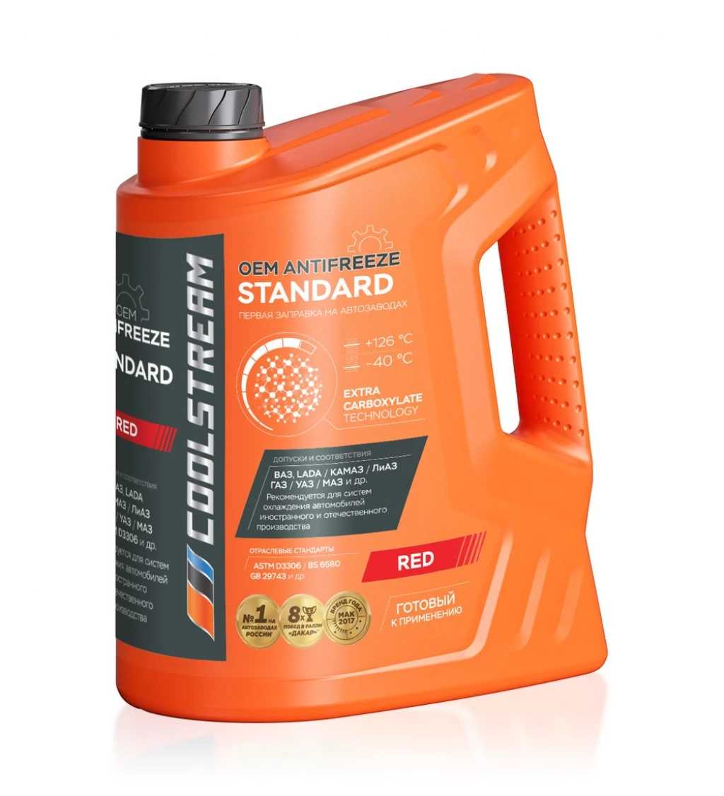 Антифриз CoolStream Standard G12 -40°С красный 5 кг