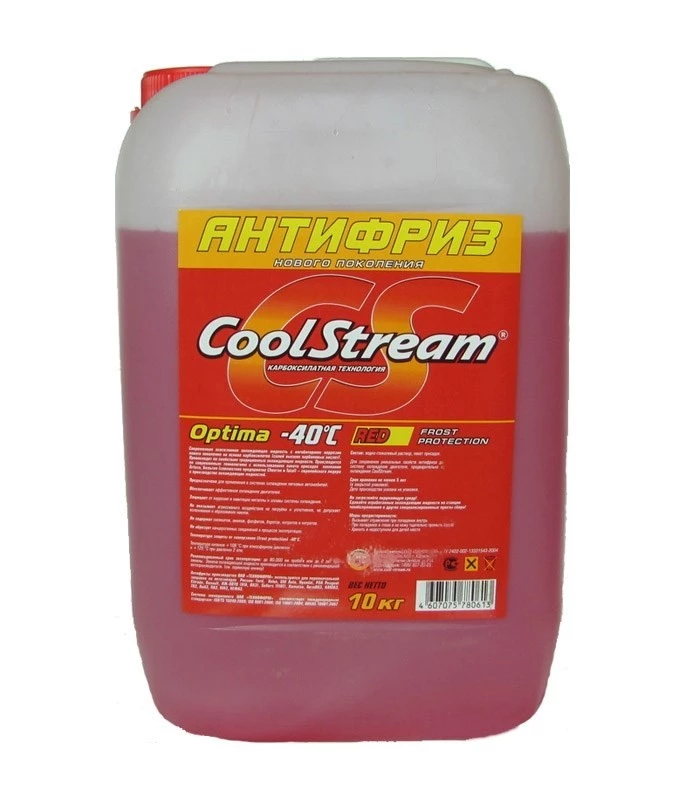 Антифриз CoolStream Optima G12 -40°С красный 10 кг