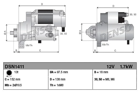 Стартер Denso DSN1411