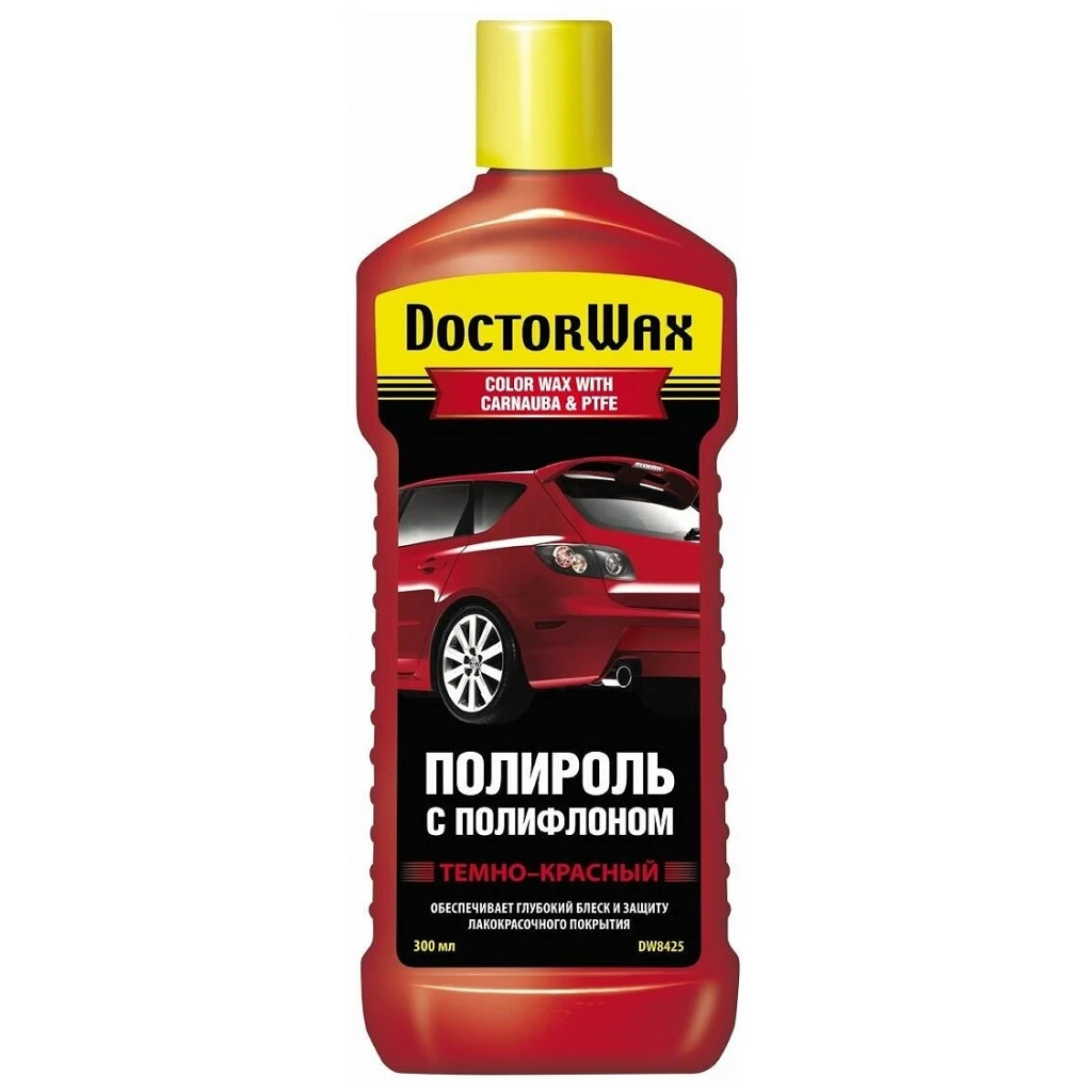 Полироль кузова Doctor Wax, карнауба, с полифлоном, темно-красная, 300 мл