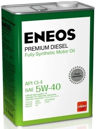 Моторное масло Eneos Premium Diesel 5W-40 синтетическое 4 л
