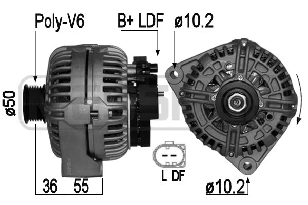 ГЕНЕРАТОР MERCEDES W210/W211/W220 14B 150A 209049 ERA 209049