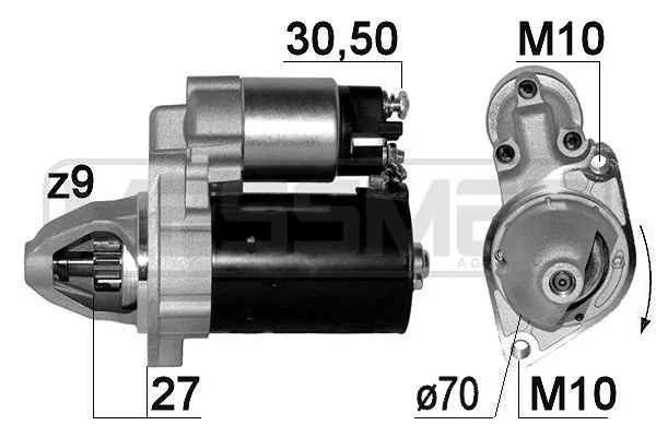 Стартер MERCEDES W203/W204/W212 1.1kw Era 220667