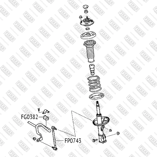 Тяга стабилизатора передняя левая/правая TOYOTA Avensis/Corolla/Prius 00-> FIXAR FP0743