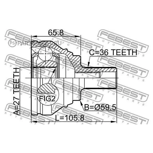 ШРУС наружный 27x59.5x36 FEBEST 2310-031