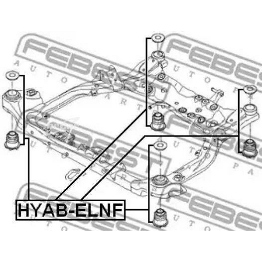 Сайленблок передней балки FEBEST HYAB-ELNF