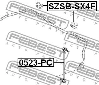 Втулка стабилизатора передняя FEBEST SZSB-SX4F