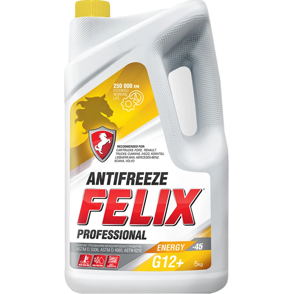 Антифриз Felix Energy G12+ -40°С желтый 5 кг