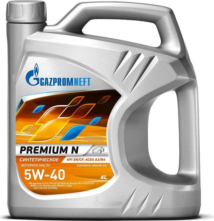 Моторное масло Gazpromneft Premium N 5W-40 синтетическое 4 л