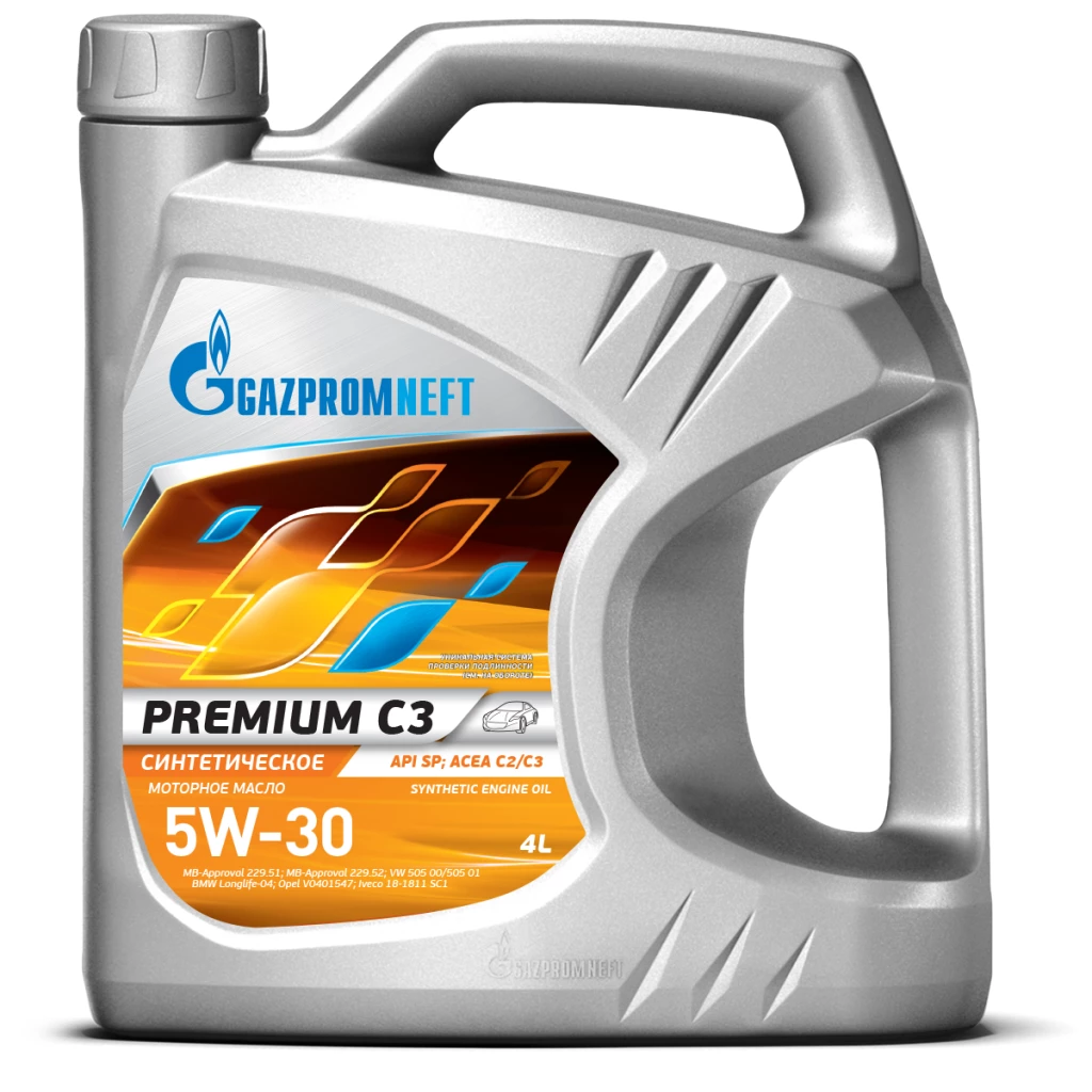 Моторное масло Gazpromneft Premium С3 5W-30 синтетическое 4 л