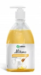 Жидкое крем-мыло GRASS Milana молоко и мед (500 мл) (с дозатором)