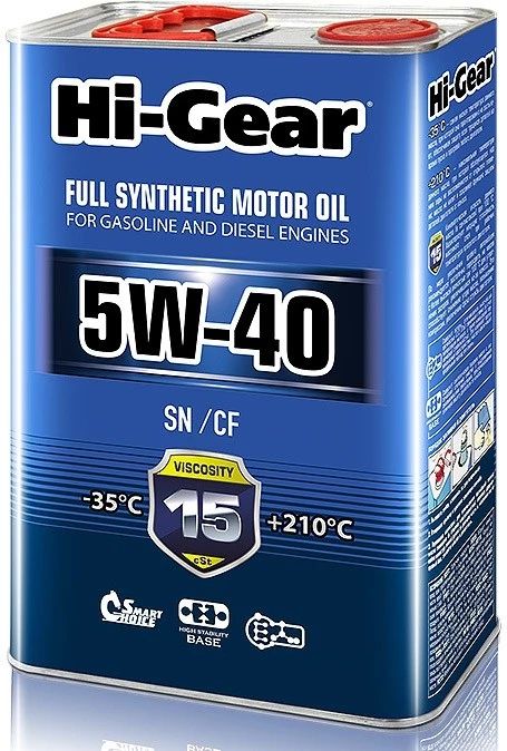 Моторное масло Hi-Gear 5W-40 синтетическое 1 л