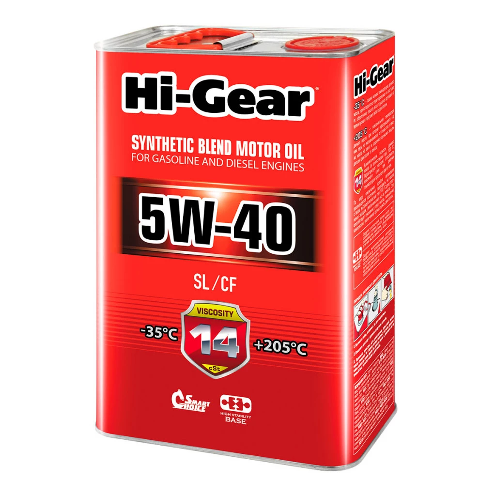 Моторное масло Hi-Gear 5W-40 полусинтетическое 4 л