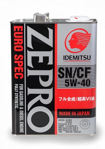 Моторное масло Idemitsu Zepro Euro Spec 5W-40 синтетическое 4 л