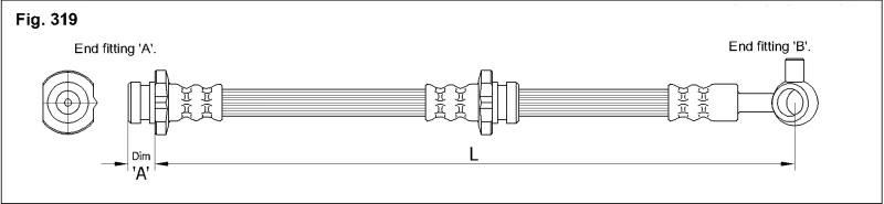 Шланг тормозной передний левый K&K FT0131
