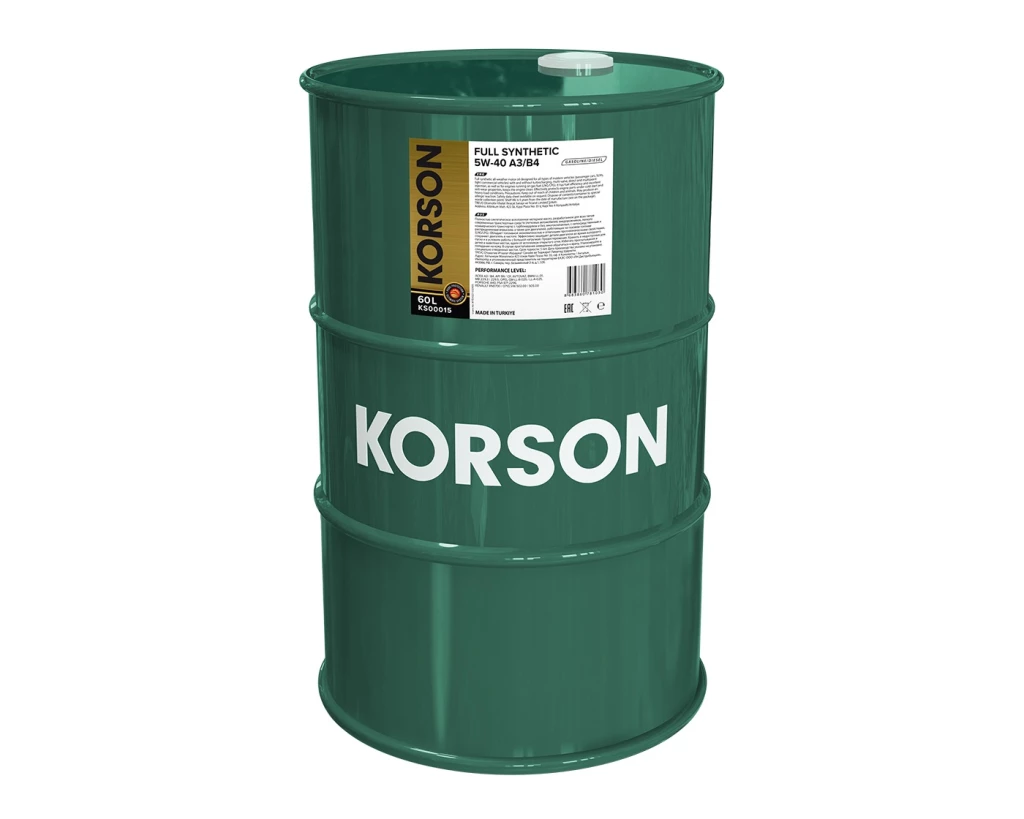 Моторное масло KORSON KS00015 5W-40 A3/B4 синтетическое 60 л
