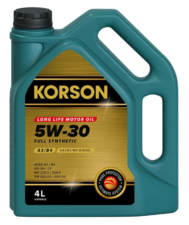 Моторное масло KORSON KS00022 5W-30 A3/B4 синтетическое 4 л