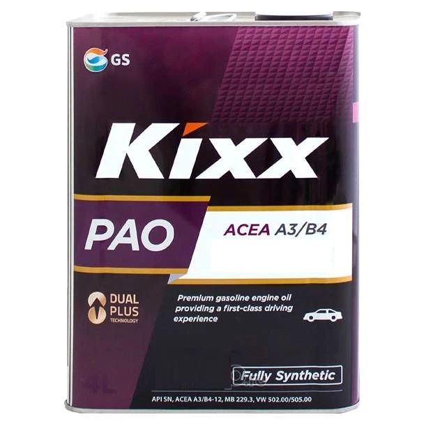 Моторное масло Kixx PAO C3 5W-30, синтетическое, 4 л