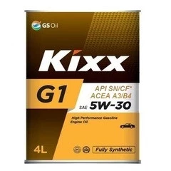 Моторное масло Kixx G1 A3/B4 5W-30 полусинтетическое 4 л