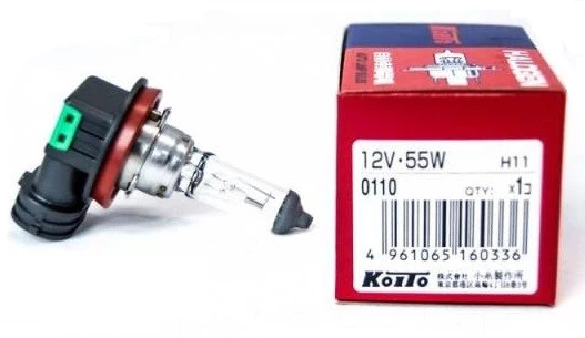 Лампа галогенная Koito H11 (PGJ19-2) 12V 55W, 0110, 1 шт