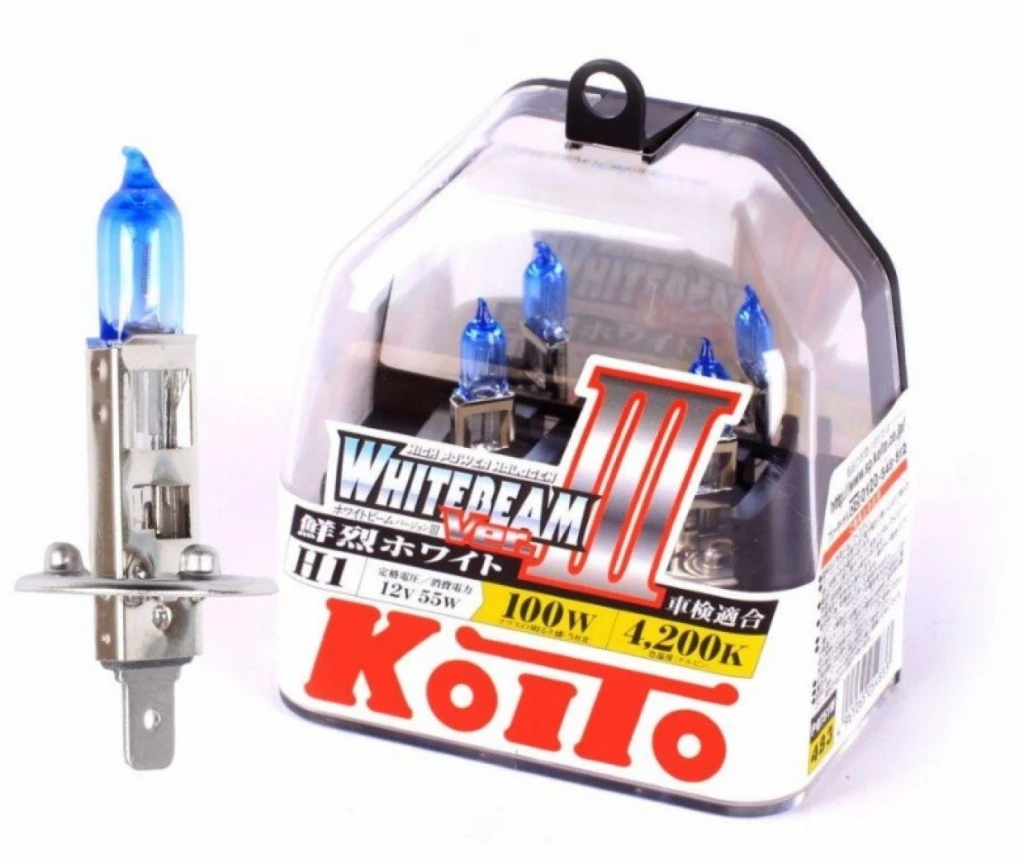 Лампа галогенная Koito Whitebeam III H1 (P14.5s) 12V 55W, P0751W, 2 шт