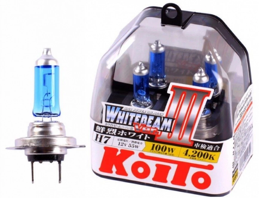 Лампа галогенная Koito Whitebeam III H7 (PX26d) 12V 55W, P0755W, 2 шт