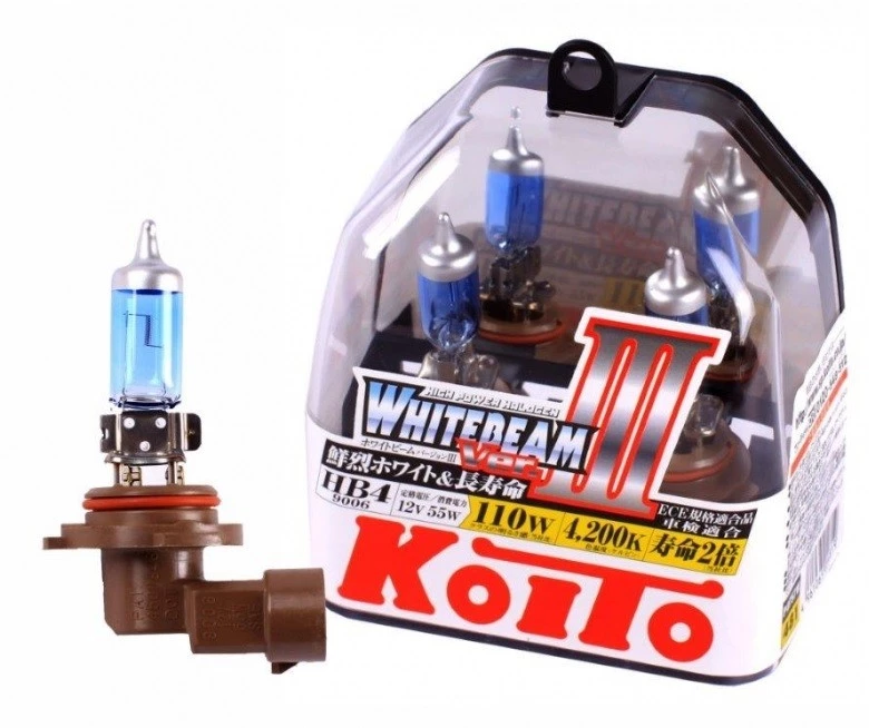 Лампа галогенная Koito Whitebeam III HB4 (P22d) 12V 55W, P0757W, 2 шт