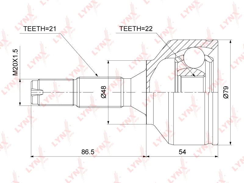 ШРУС наружный LYNXauto CO-3795