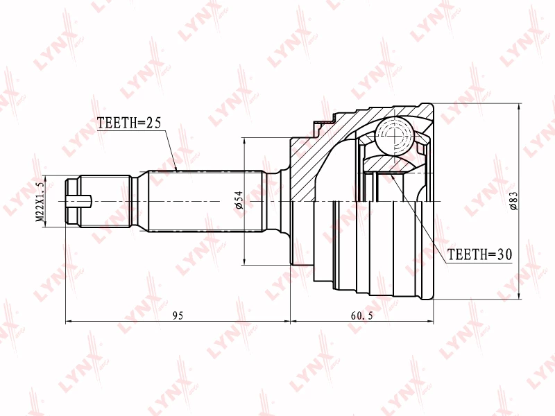 ШРУС наружный LYNXauto CO-5501