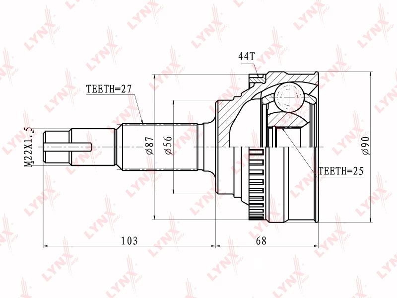 ШРУС наружный LYNXauto CO-5718A