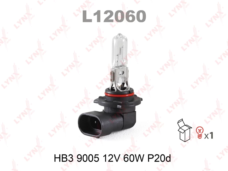 Лампа галогенная HB3 12V 55W LYNXauto