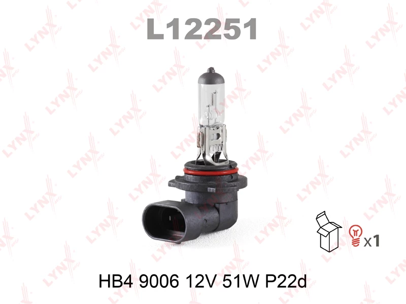 Лампа галогенная HB4 12V 55W LYNXauto
