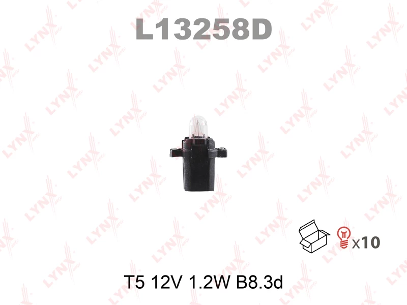 Лампа галогенная LYNXauto T5 24V 1|2W, L13258D, 1 шт