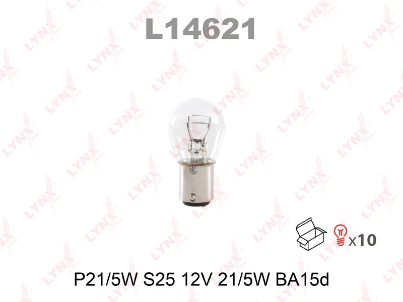 Лампа галогенная LYNXauto P21|5W 24V 21|5W, L14621, 1 шт