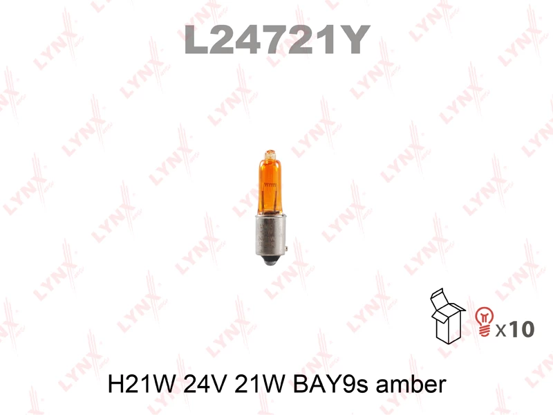 Лампа подсветки H21W 24V 21W LYNX (желтая)