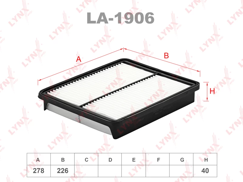 Фильтр воздушный LYNXauto LA-1906