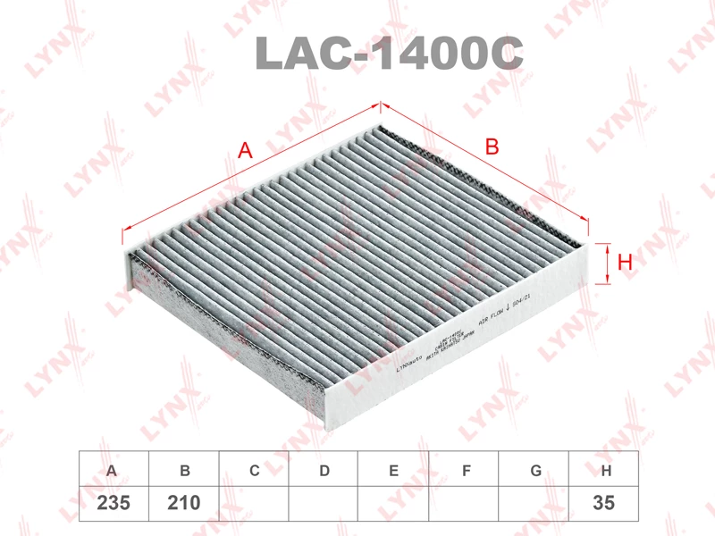 Фильтр салона LYNXauto LAC-1400C
