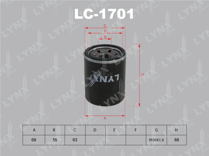 Фильтр масляный LYNXauto LC-1701