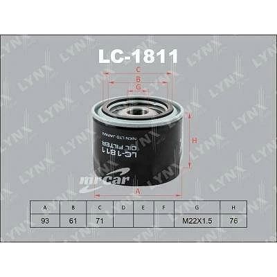 Фильтр масляный LYNXauto LC-1811
