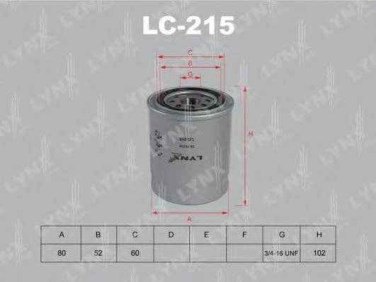 Фильтр масляный LYNXauto LC-215