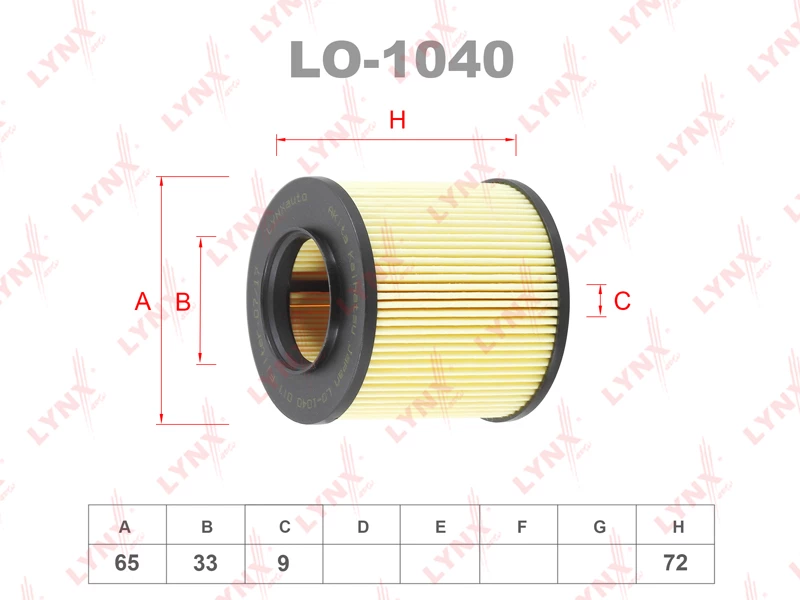 Фильтр масляный LYNXauto LO-1040