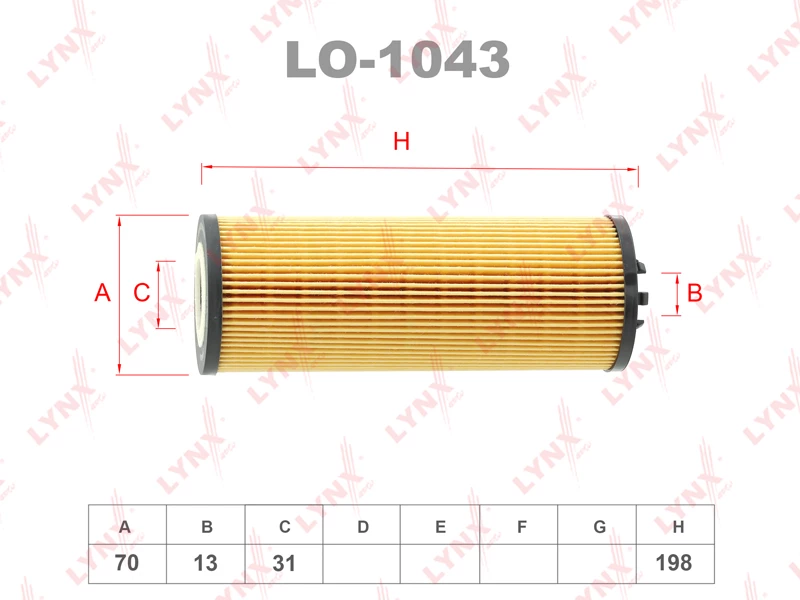 Фильтр масляный LYNXauto LO-1043