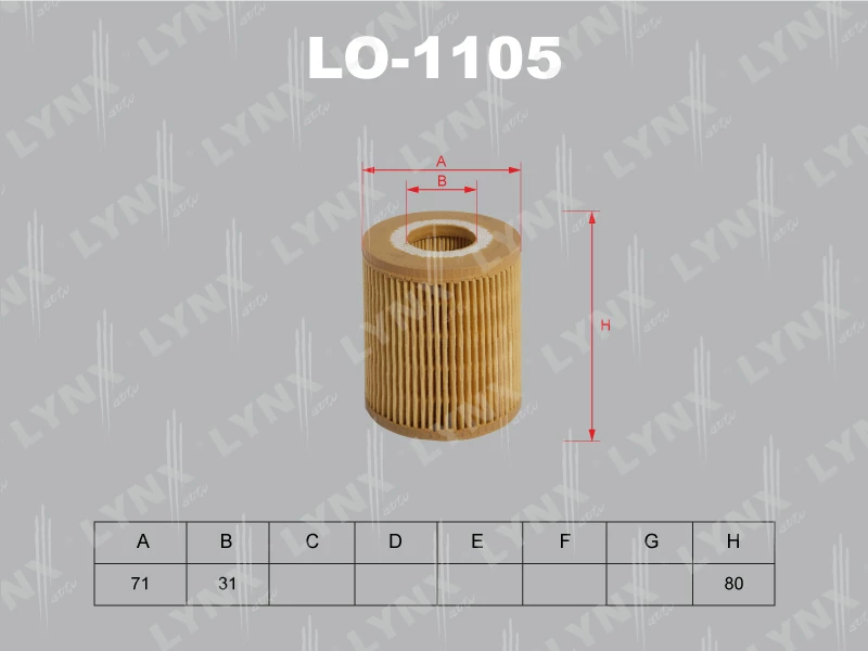 Фильтр масляный LYNXauto LO-1105