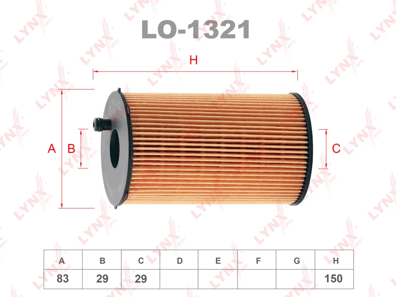 Фильтр масляный LYNXauto LO-1321