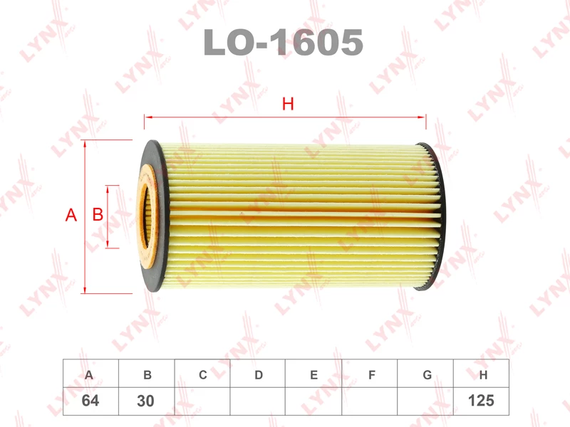 Фильтр масляный LYNXauto LO-1605