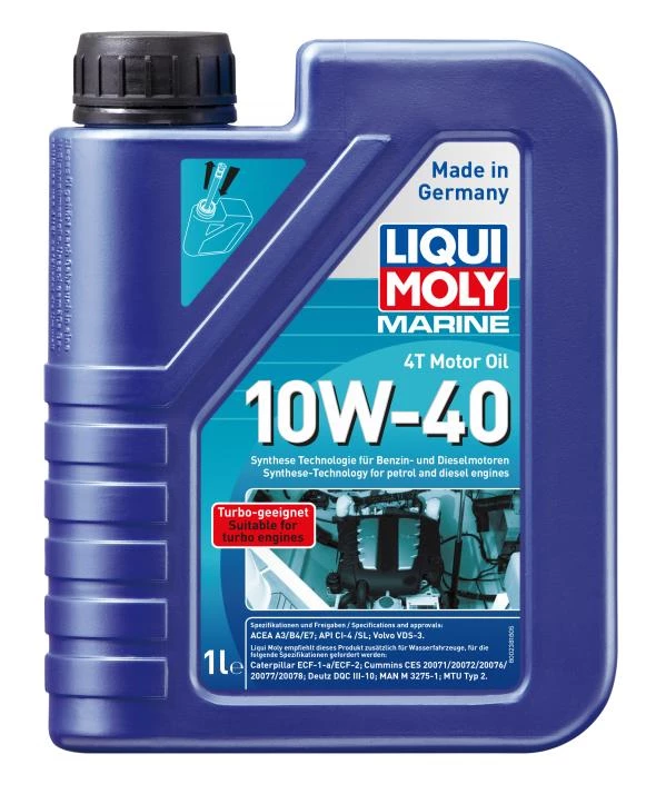 Моторное масло 4-х тактное Liqui Moly Marine 4T Motor Oil 10W-40 синтетическое 1 л
