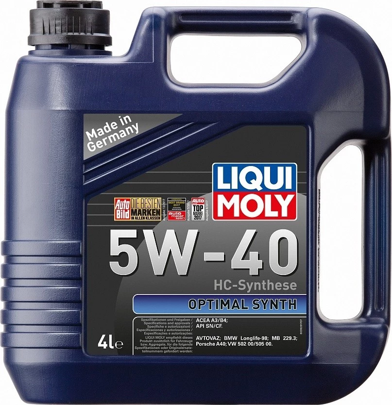 Моторное масло Liqui Moly Optimal Synth 5W-40 синтетическое 4 л