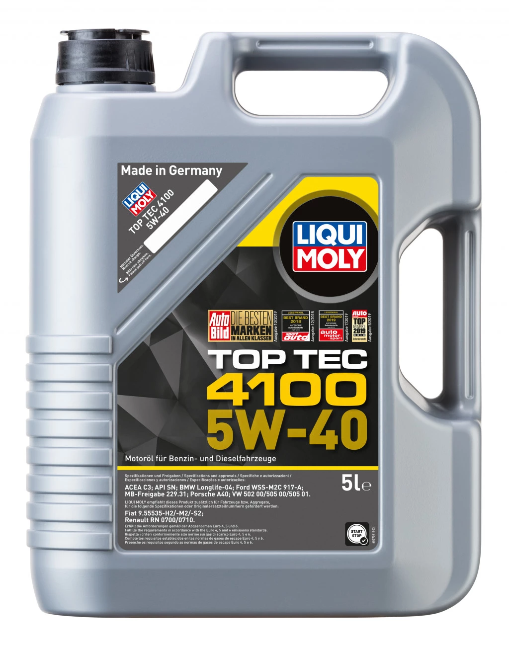 Моторное масло Liqui Moly Top Tec 4100 5W-40 синтетическое 5 л