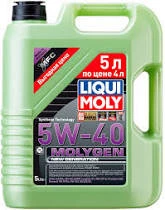 Моторное масло Liqui Moly Molygen New Generation 5W-40, синтетическое, 5 л
